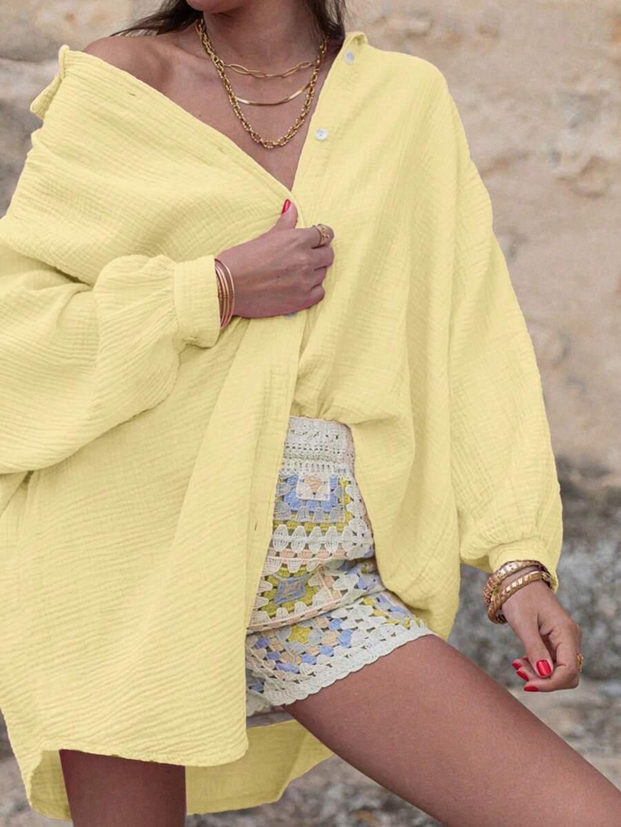 ŻÓŁTA KOSZULA OVERSIZE