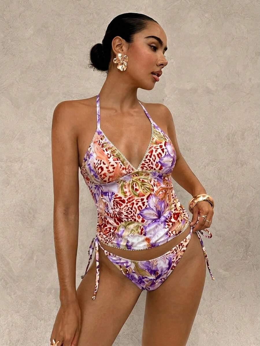 strój kąpielowy komplet tankini print