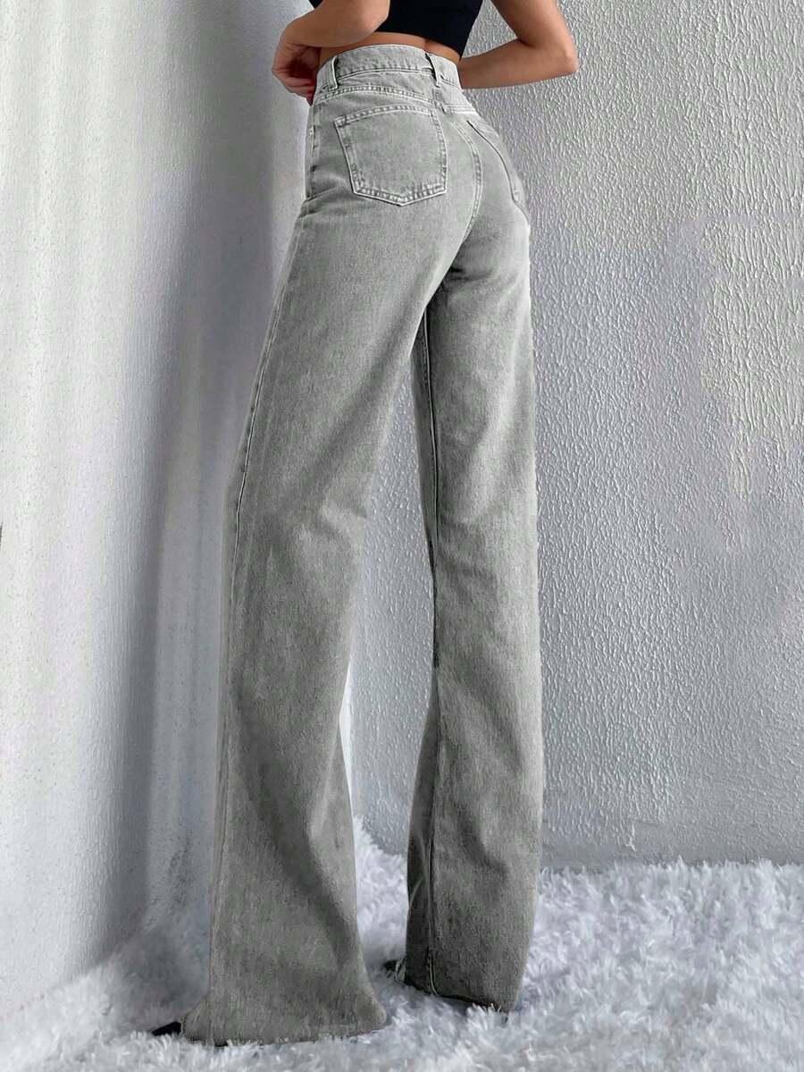 SZARE SPODNIE JEANS