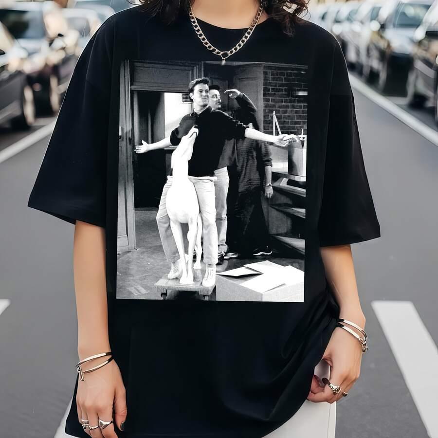 czarny t-shirt nadruk