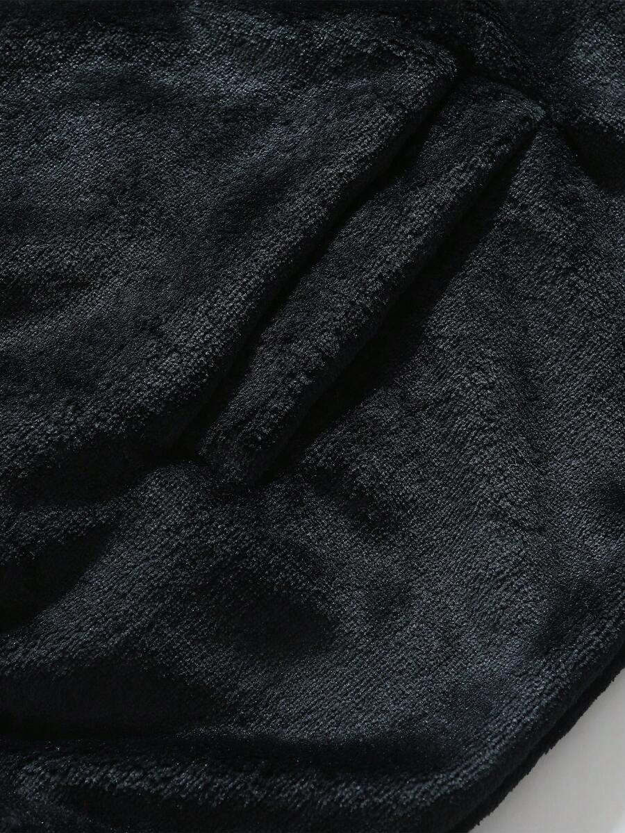 czarna bluza spodnie fluffy komplet 