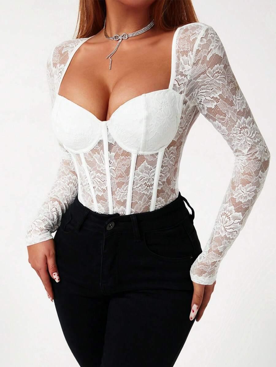 BIAŁE KORONKOWE BODY