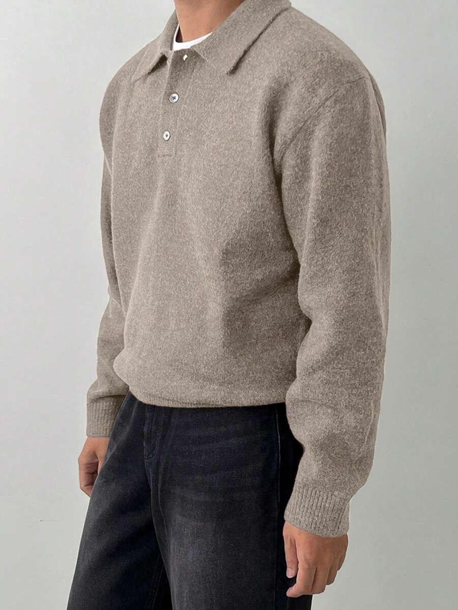 BEŻOWY SWETER GUZIKI