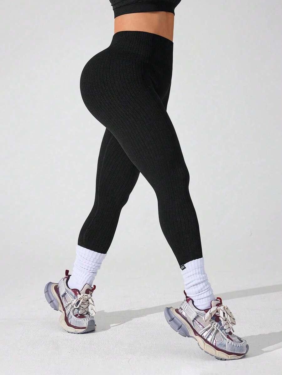sportowe legginsy prążki 