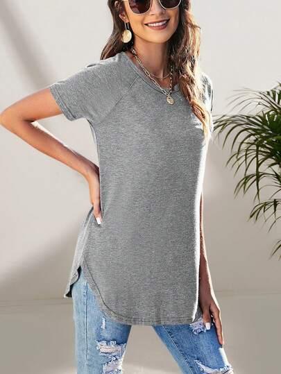 SZARY T-SHIRT CASUAL
