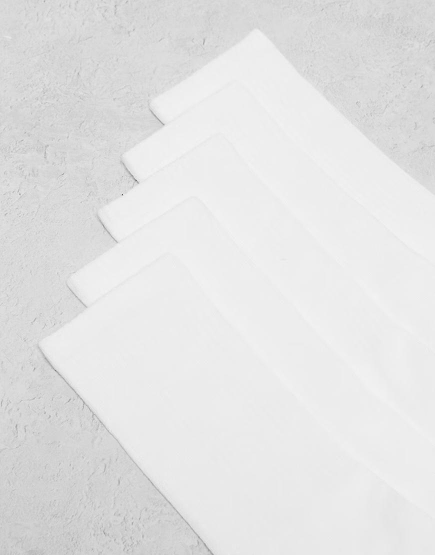 białe długie skarpetki 5-pack