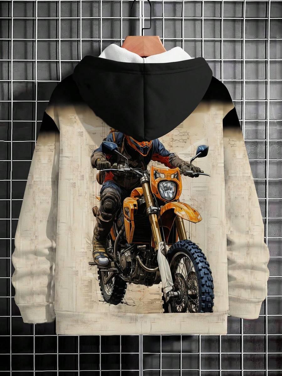 BLUZA Z KAPTUREM NADRUK