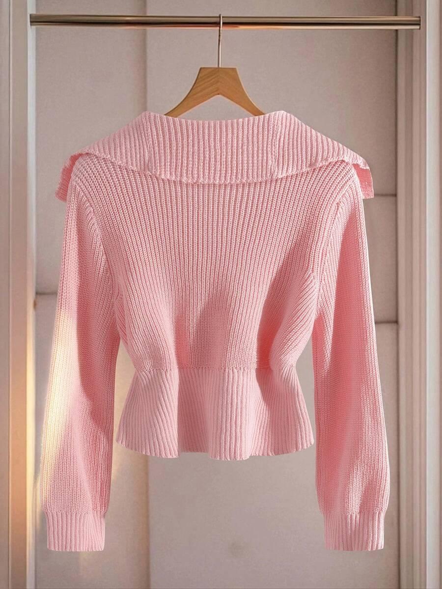 RÓŻOWY SWETER GUZIKI
