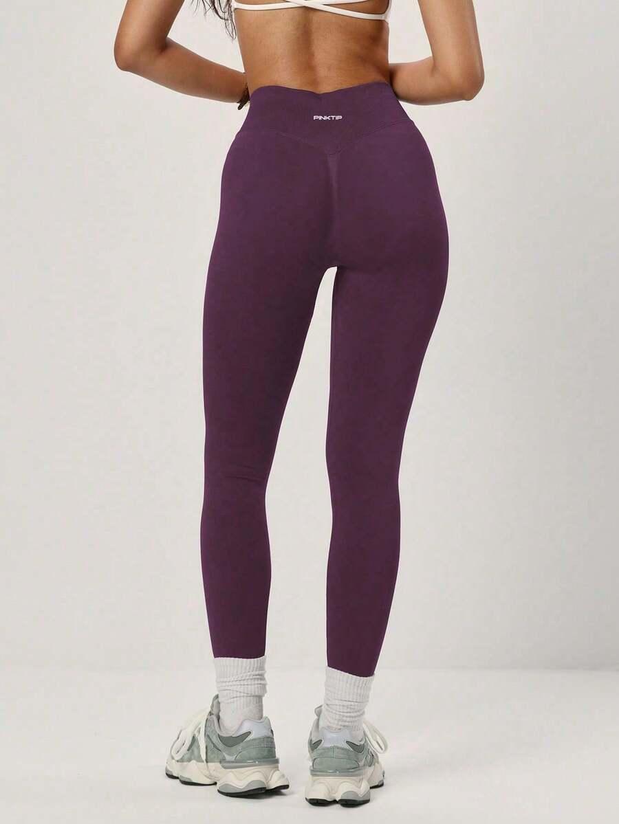 fioletowe legginsy wysoki stan