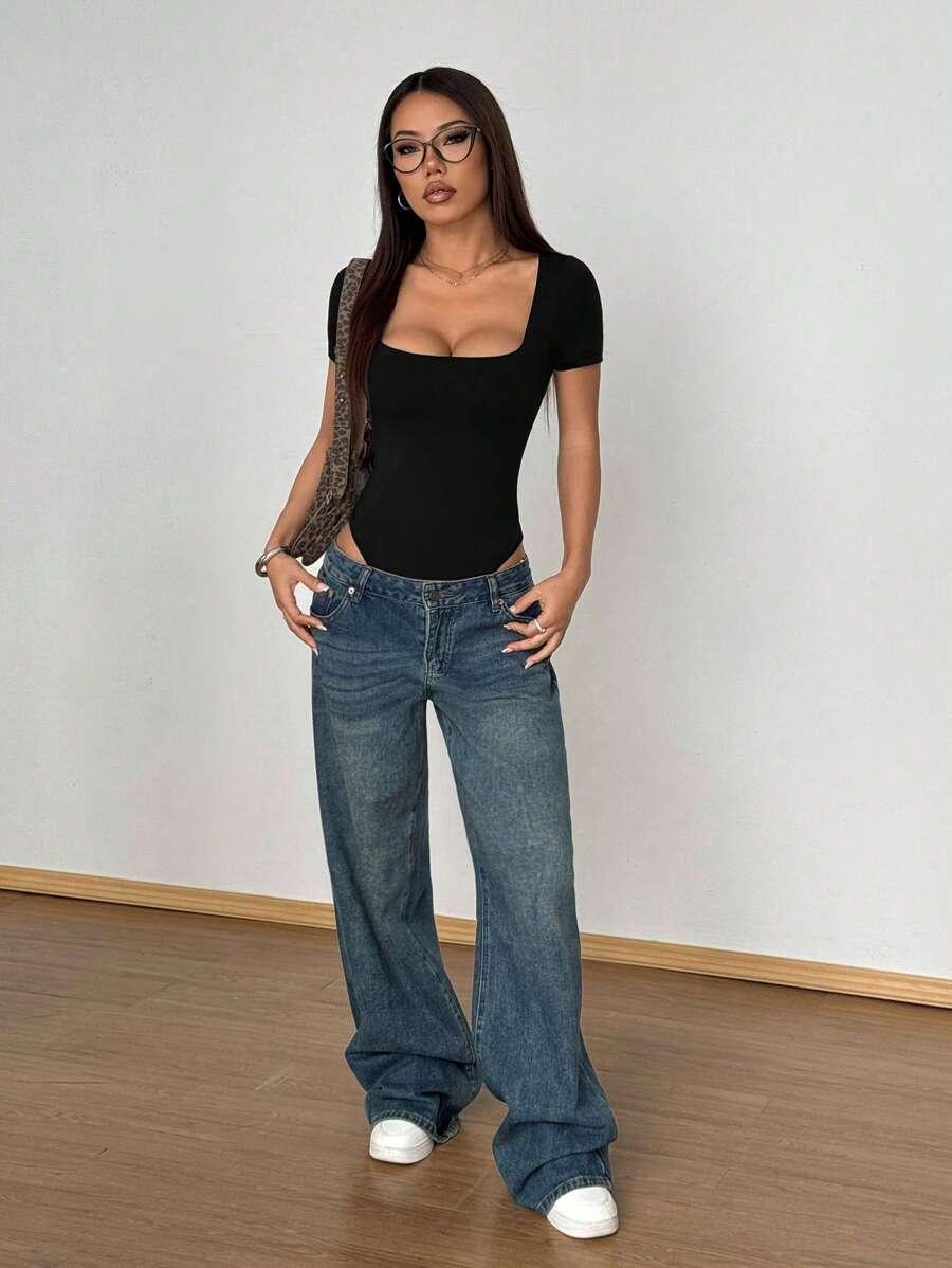 CZARNE BODY KRÓTKI RĘKAW