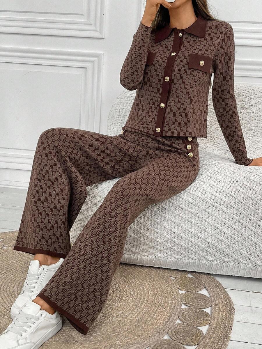 sweter spodnie dzianinowy komplet