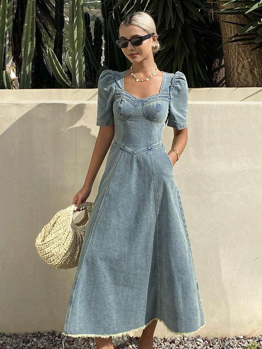niebieska maxi sukienka 