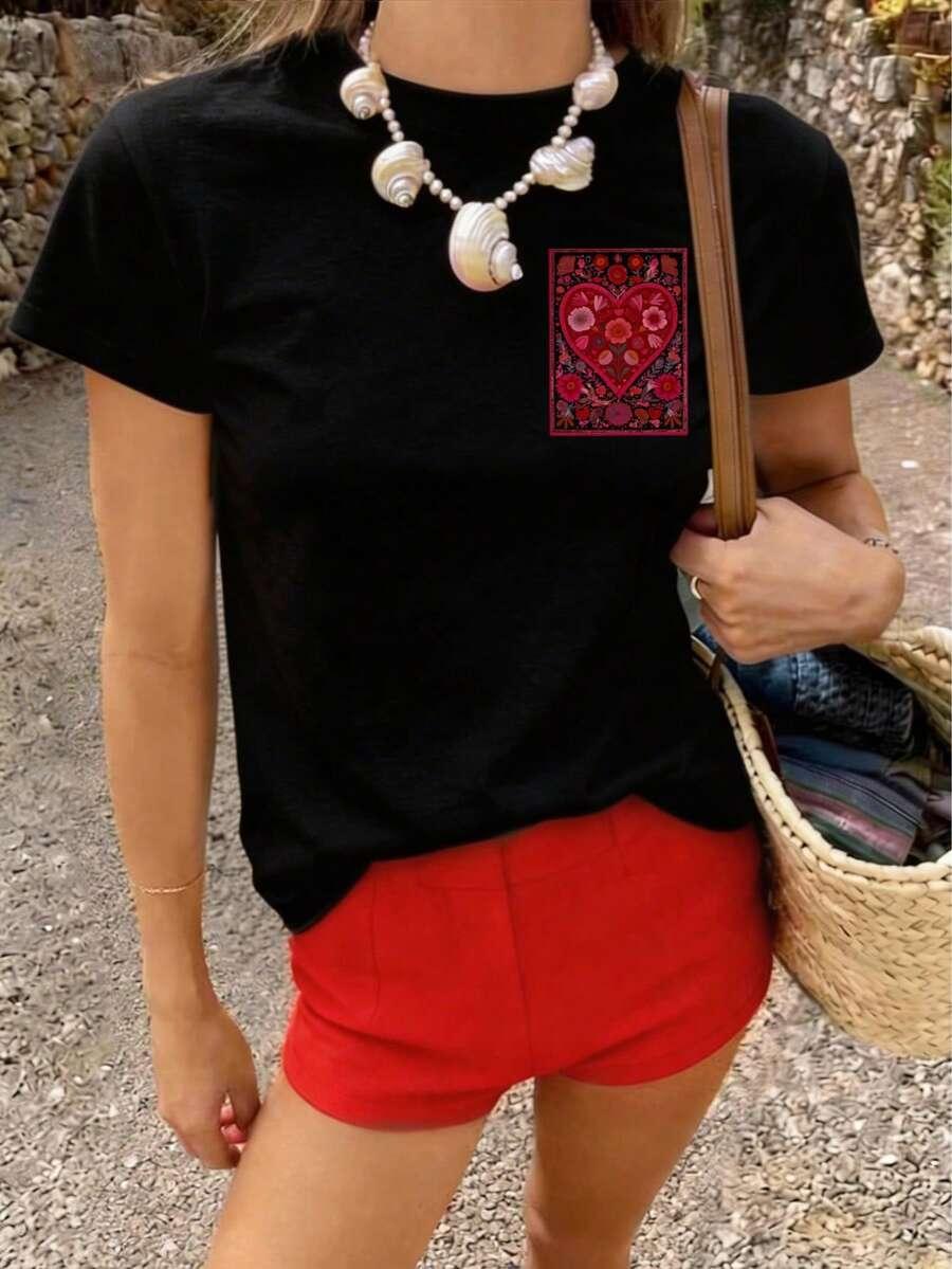 czarny t-shirt nadruk