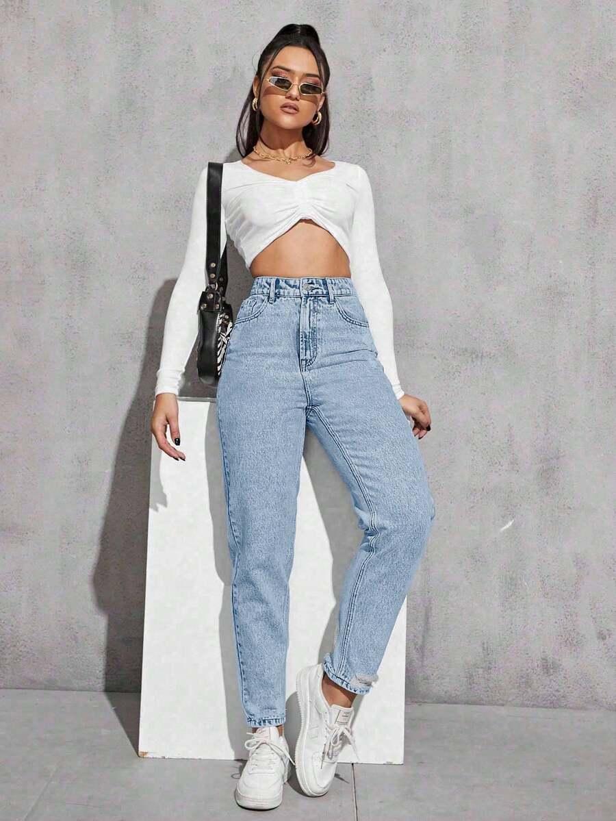 SPODNIE JEANS PRZETARCIA