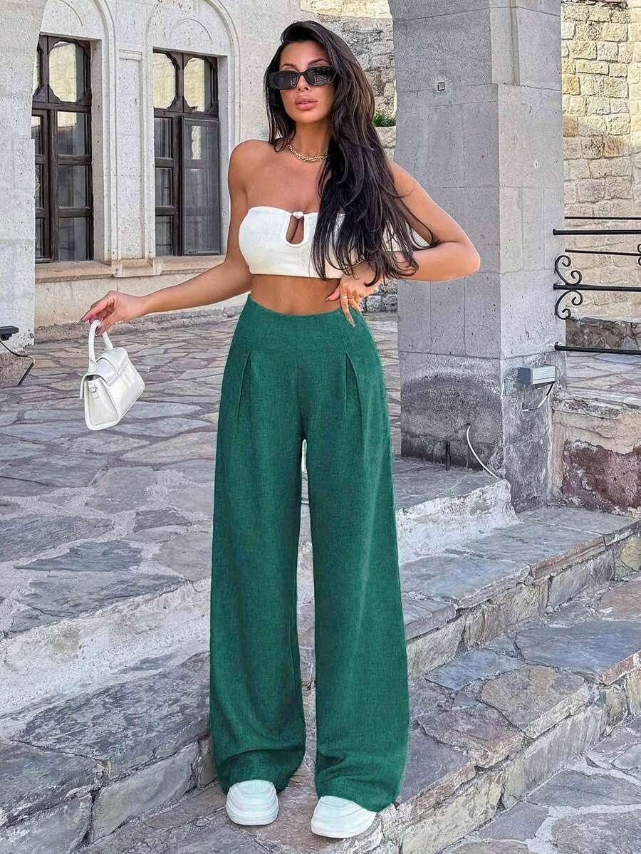 zielone spodnie casual