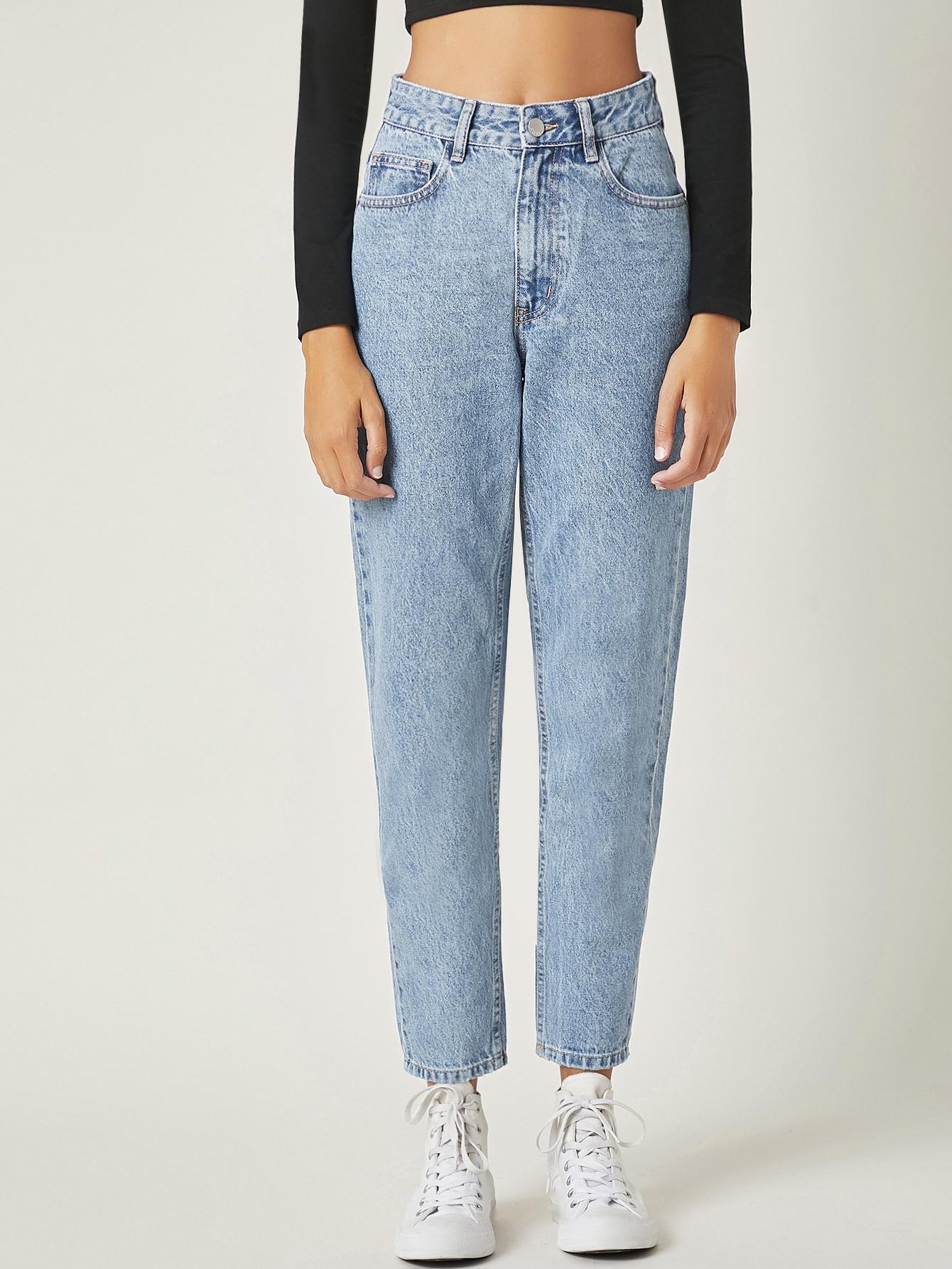 JEANSY DAMSKIE MOM JEANS BAWEŁNA WYSOKI STAN