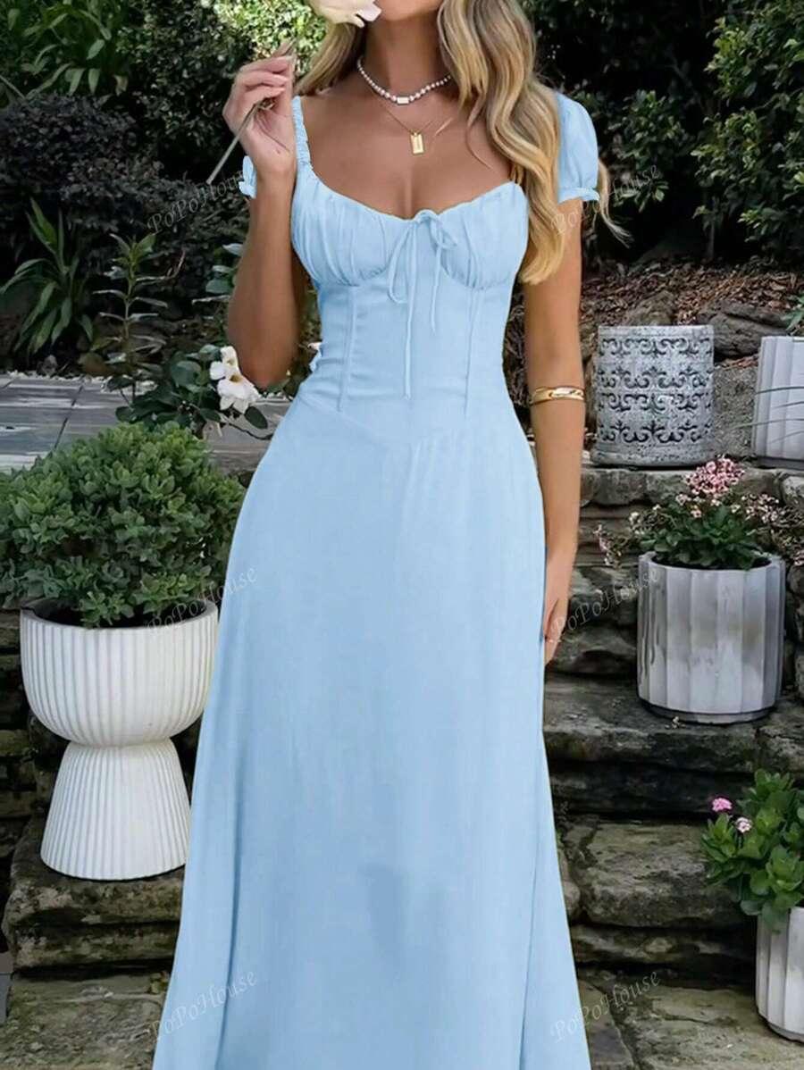 NIEBIESKA MAXI SUKIENKA 