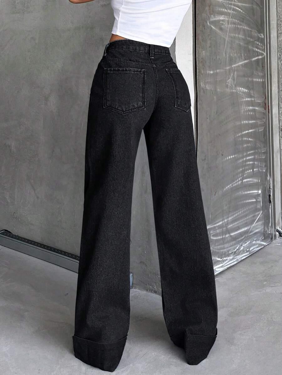 CZARNE SPODNIE JEANS