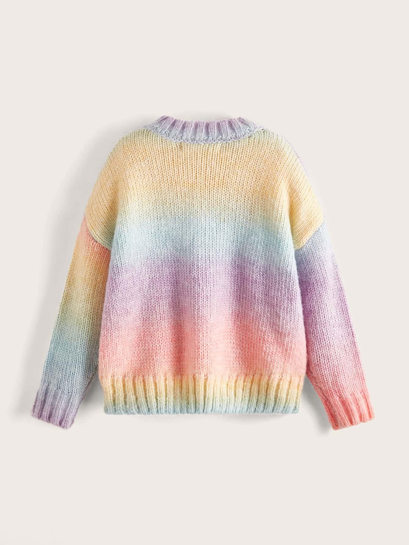 dzianinowy sweter ombre