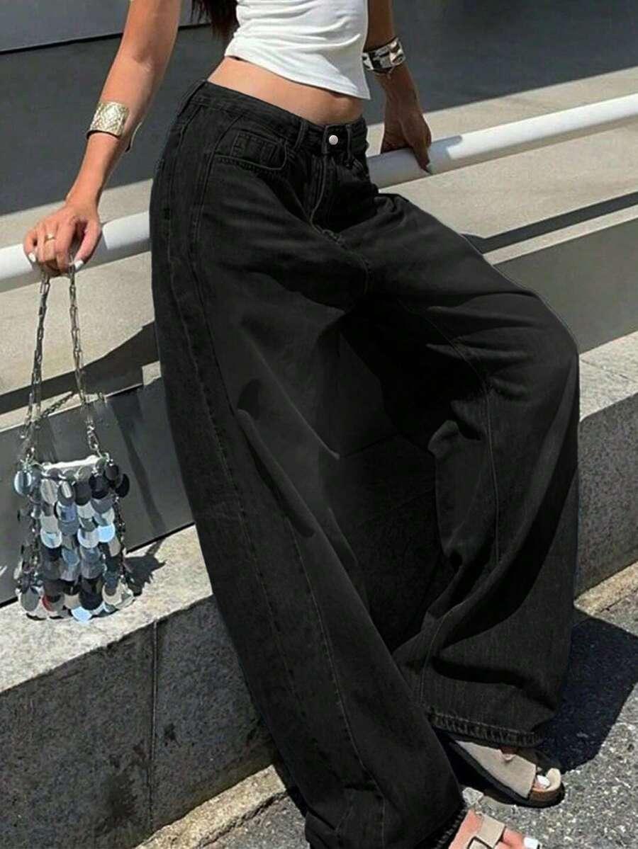 czarne spodnie jeans 