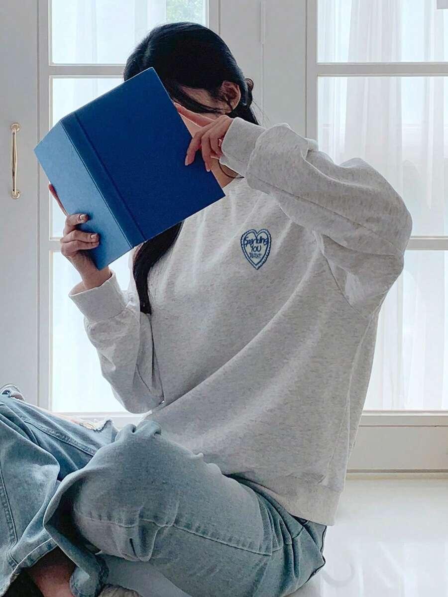 SZARA BLUZA NADRUK