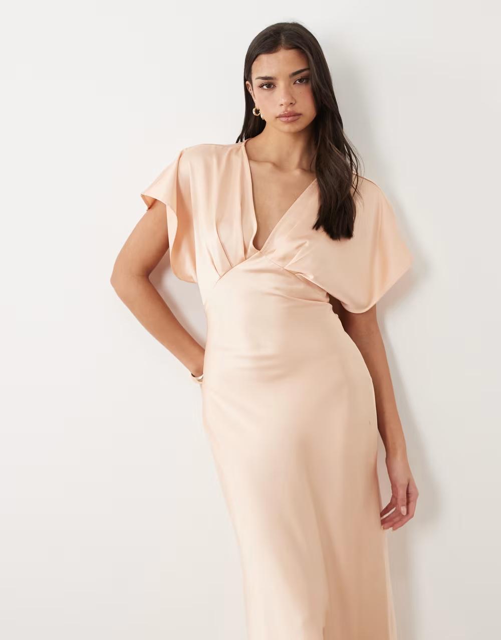 MAXI SUKIENKA KRÓTKI RĘKAW V-NECK