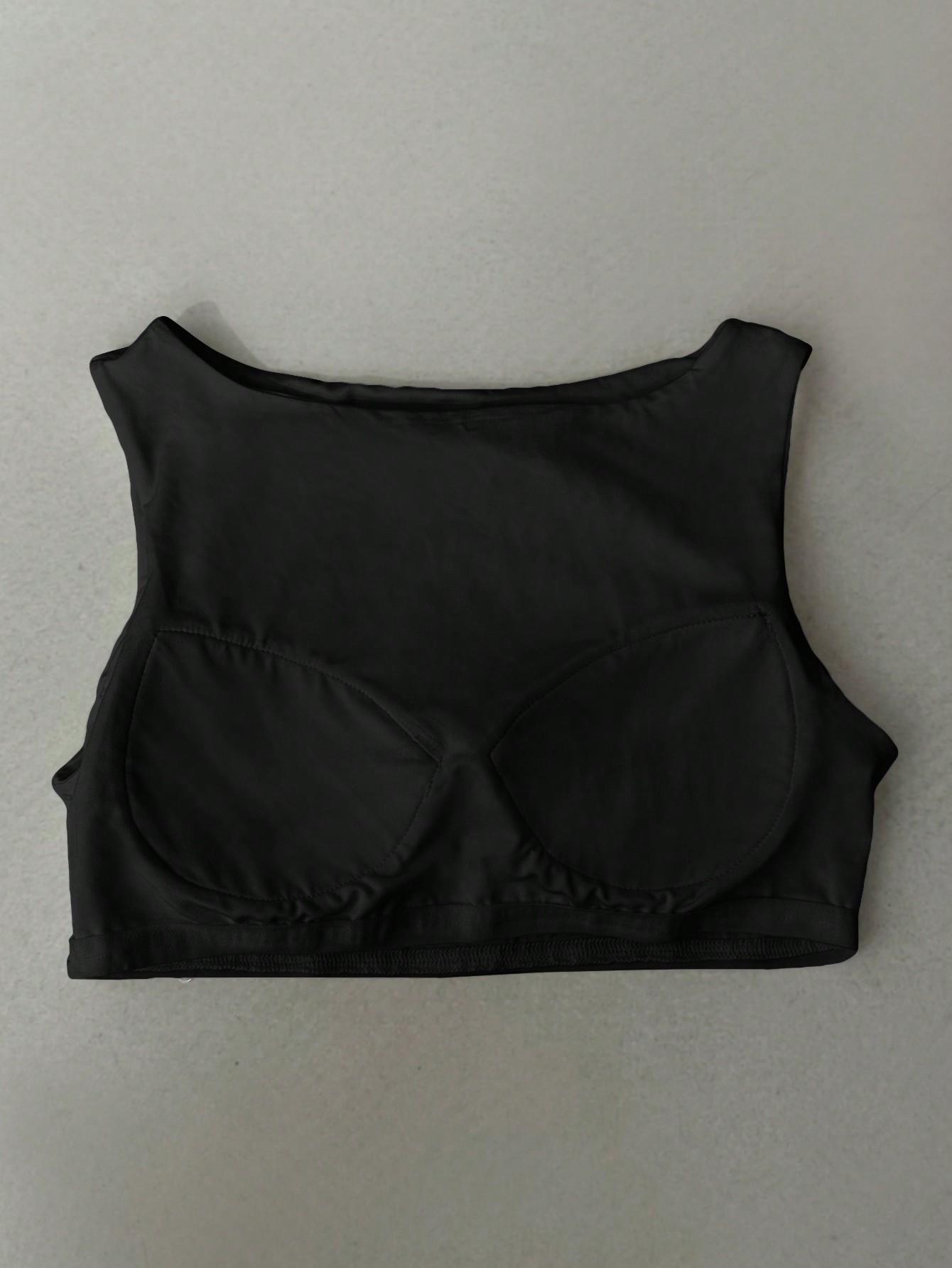 czarny gładki top