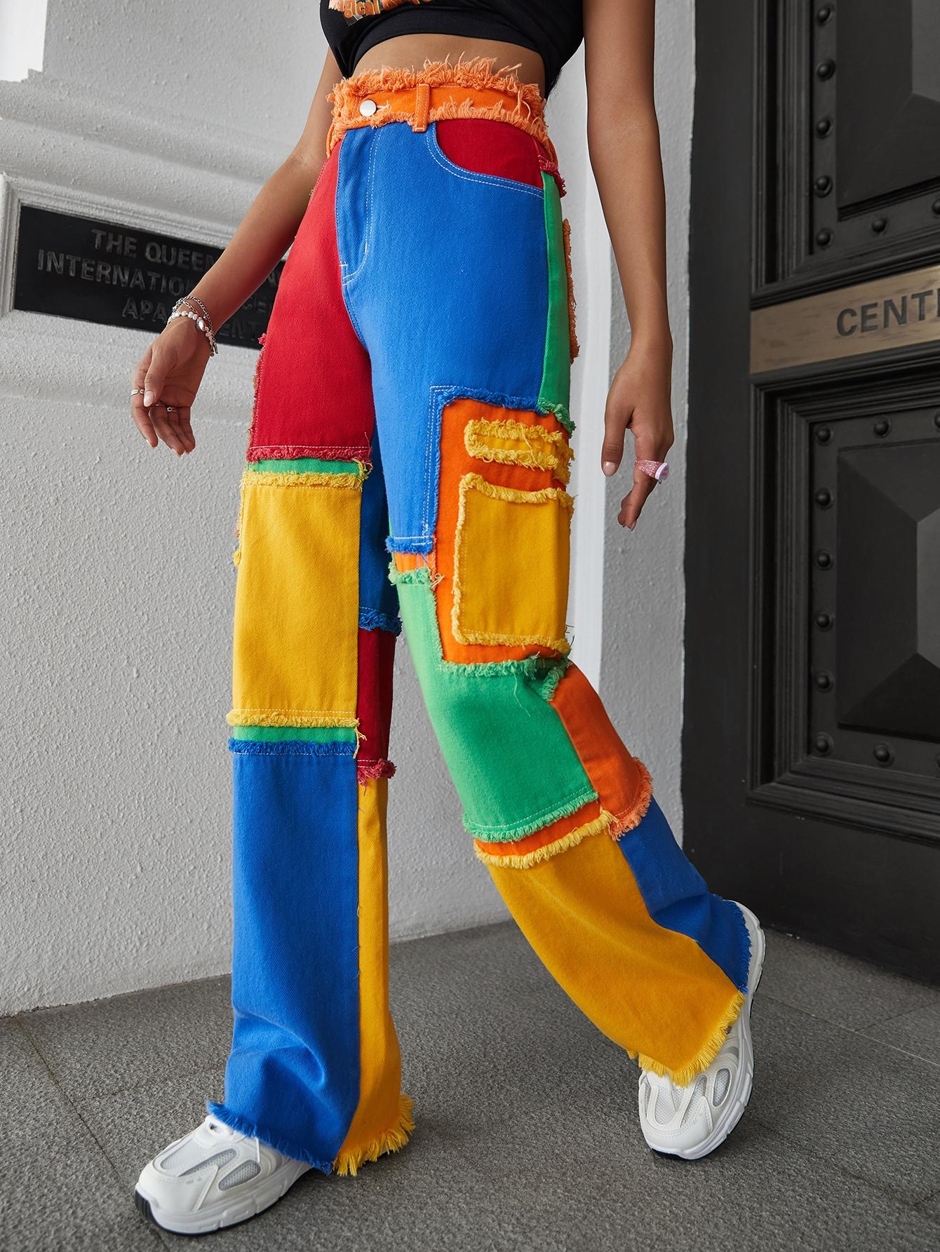 SPODNIE JEANS KONTRAST 