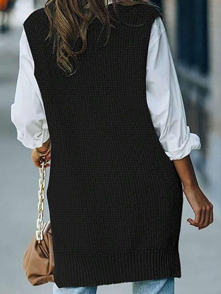 czarny sweter v neck