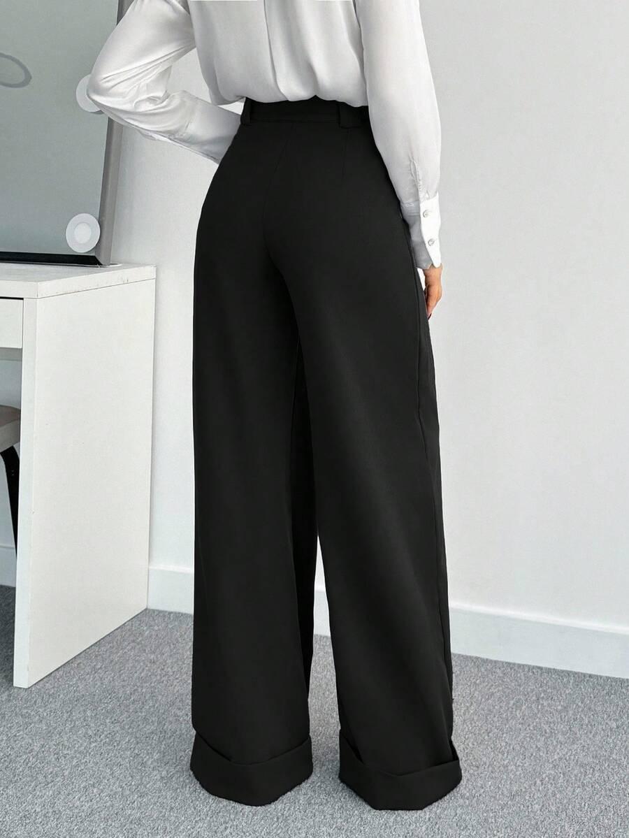 CZARNE ELEGANCKIE SPODNIE