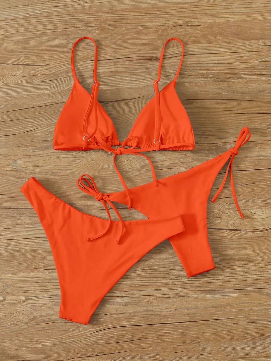 pomarańczowy dół od bikini wiązanie