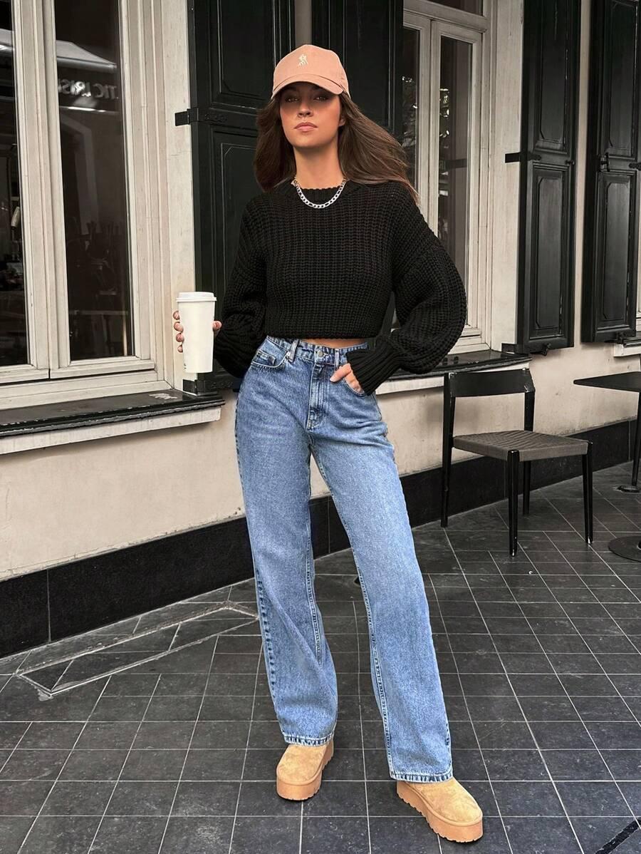 SPODNIE JEANS WYSOKI STAN
