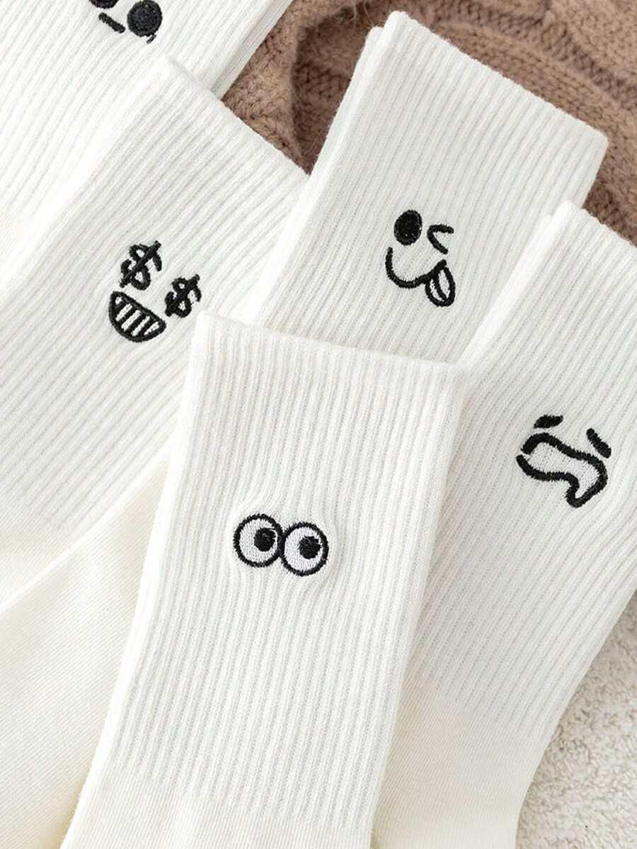 białe skarpetki wzór 5-pack