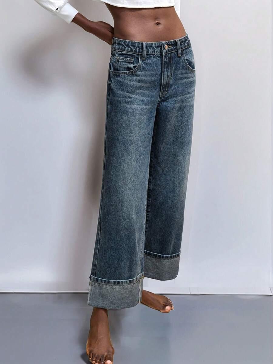 NIEBIESKIE PROSTE JEANSY
