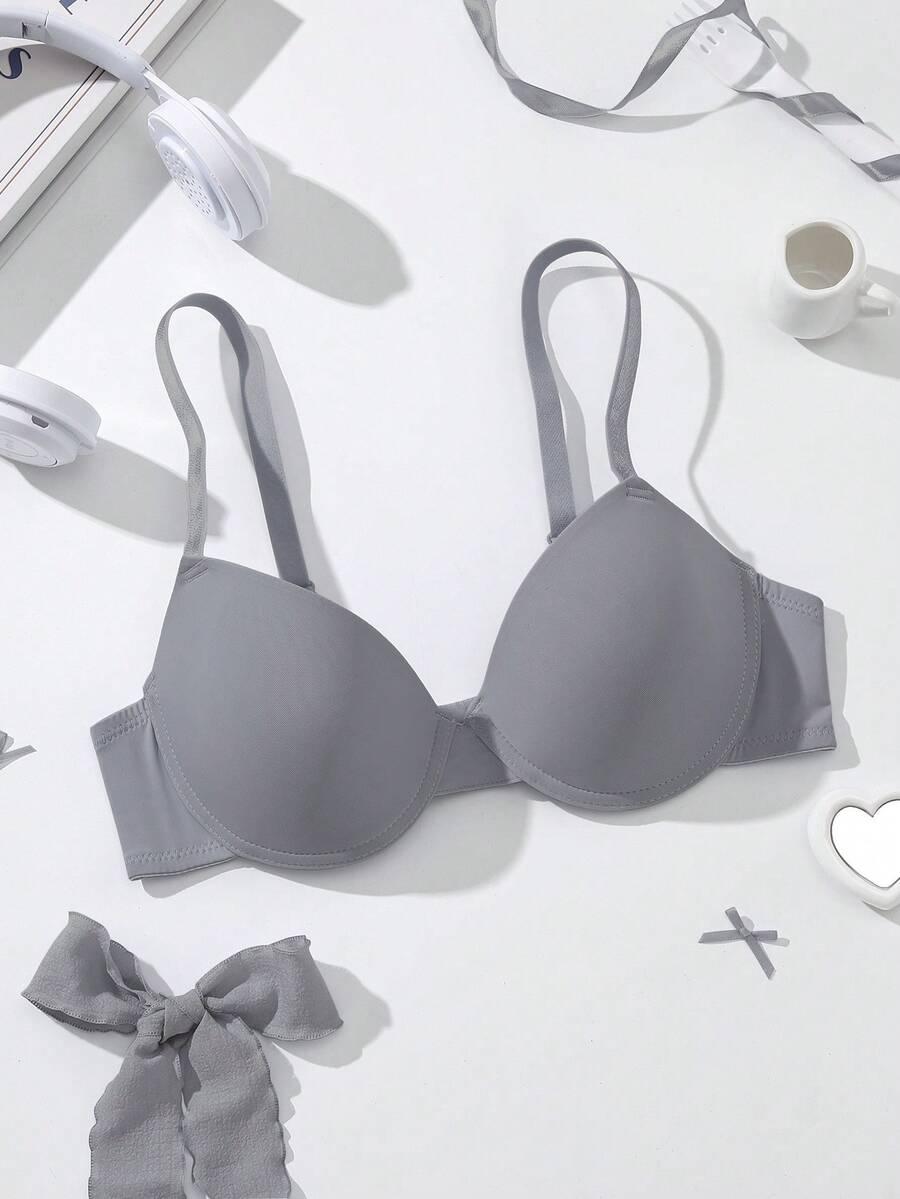 szary biustonosz usztywniany