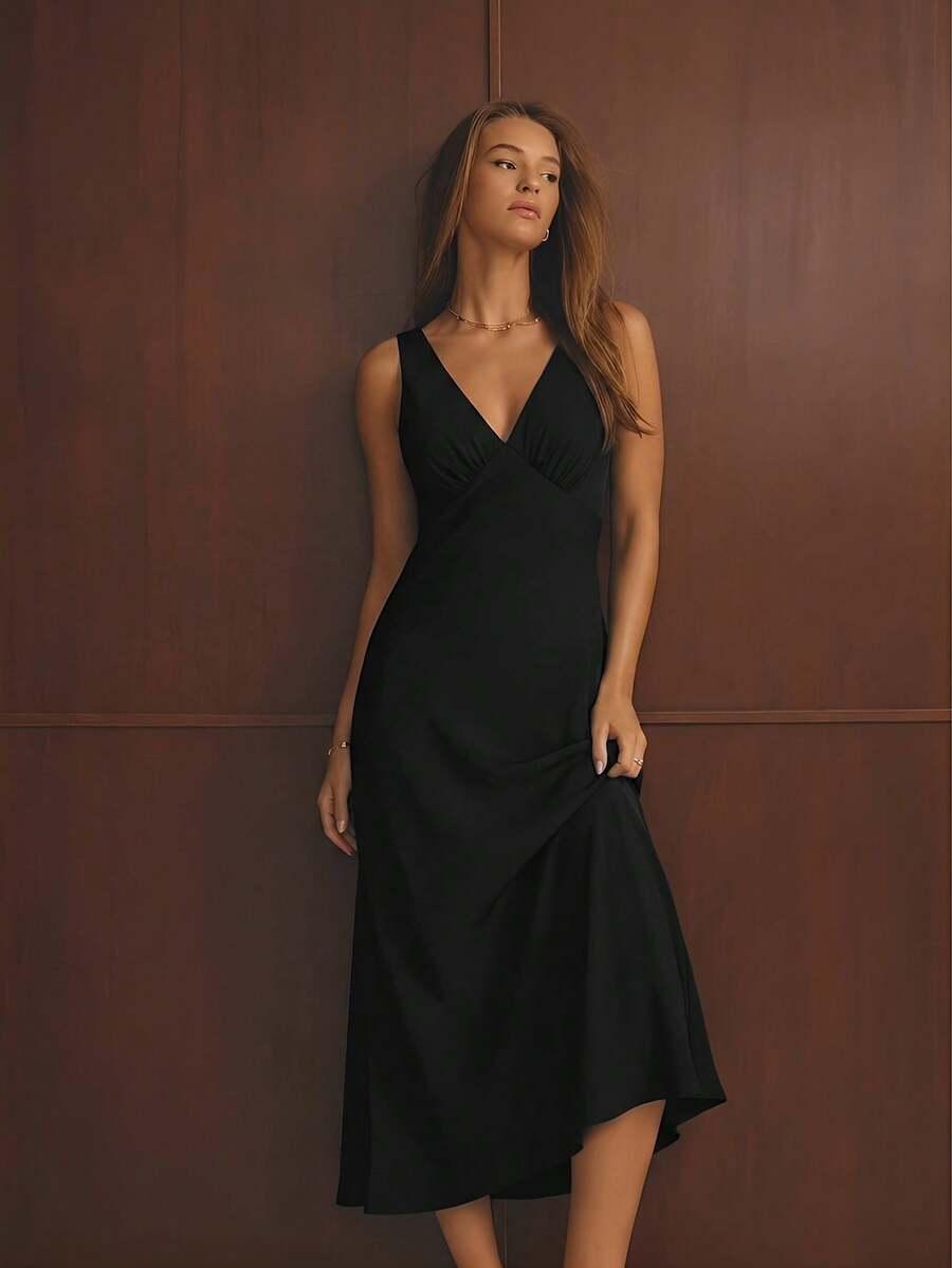 czarna maxi sukienka