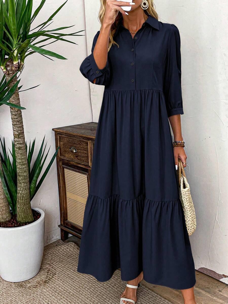 niebieska sukienka maxi