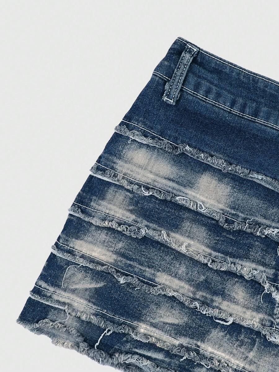 NIEBIESKA MINI SPÓDNICA JEANS 