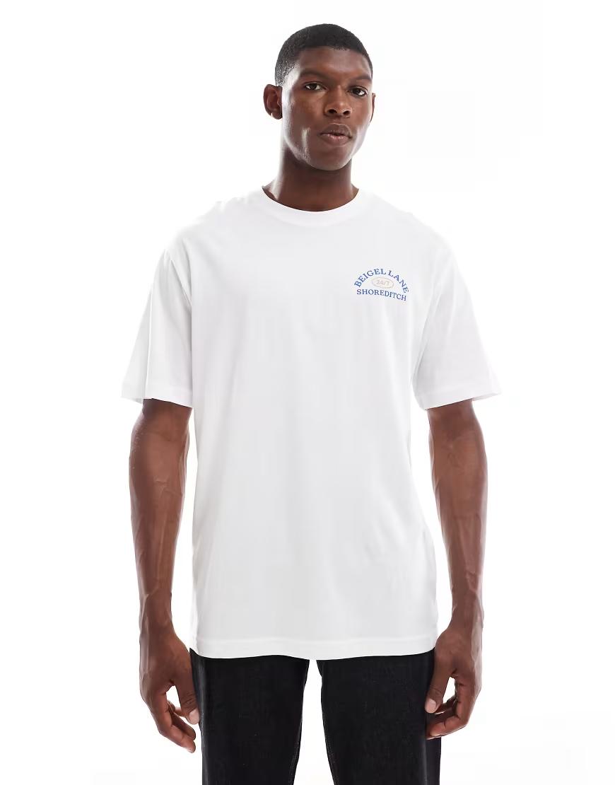 biały t-shirt nadruk