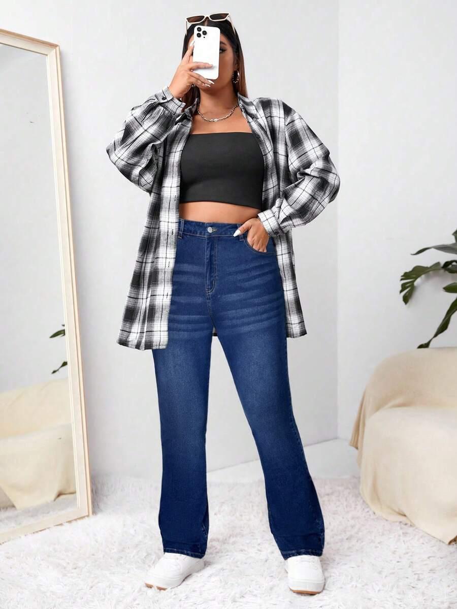 niebieskie jeansy wysoki stan