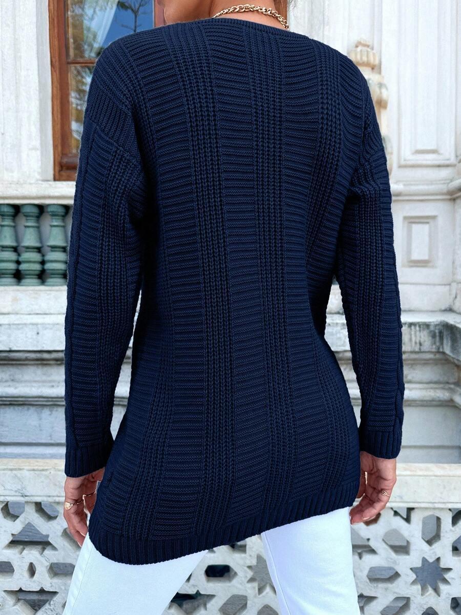 granatowy sweter kardigan guziki