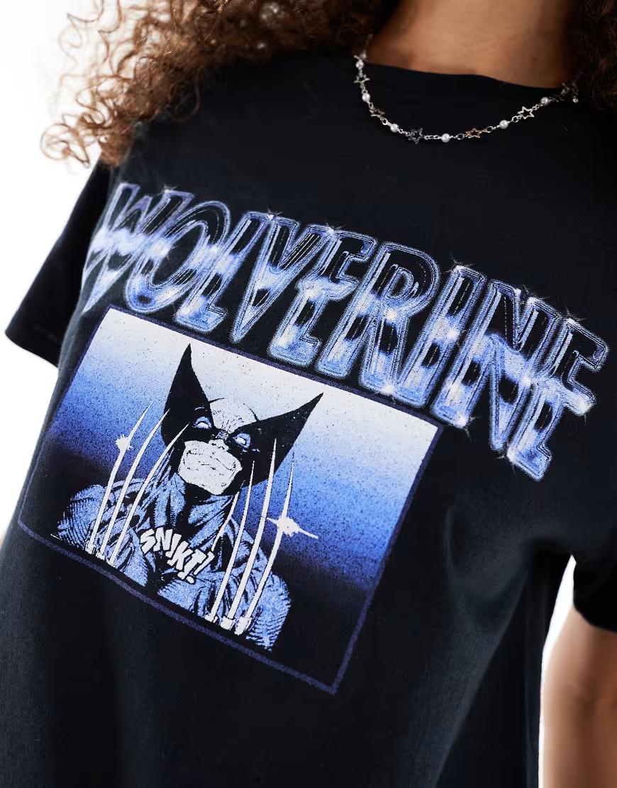 czarny t-shirt print