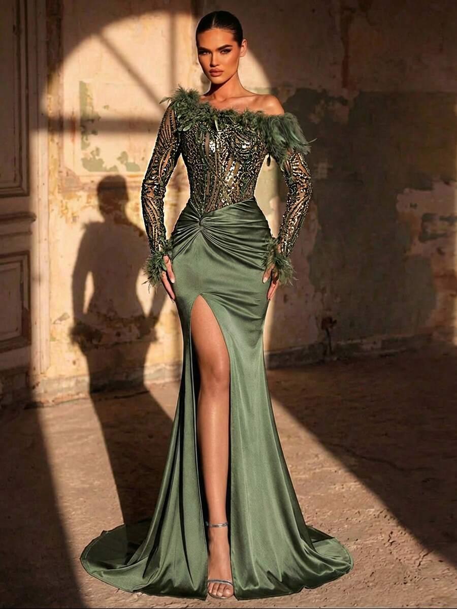 zielona sukienka maxi