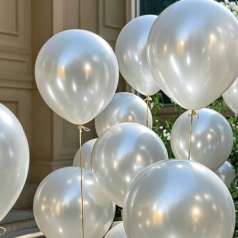 białe balony 20-pack
