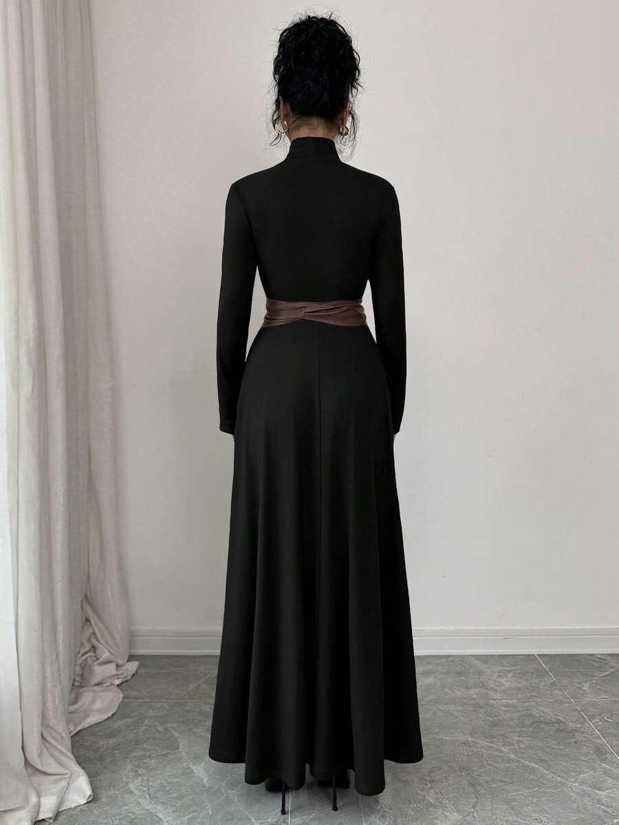 czarna maxi sukienka