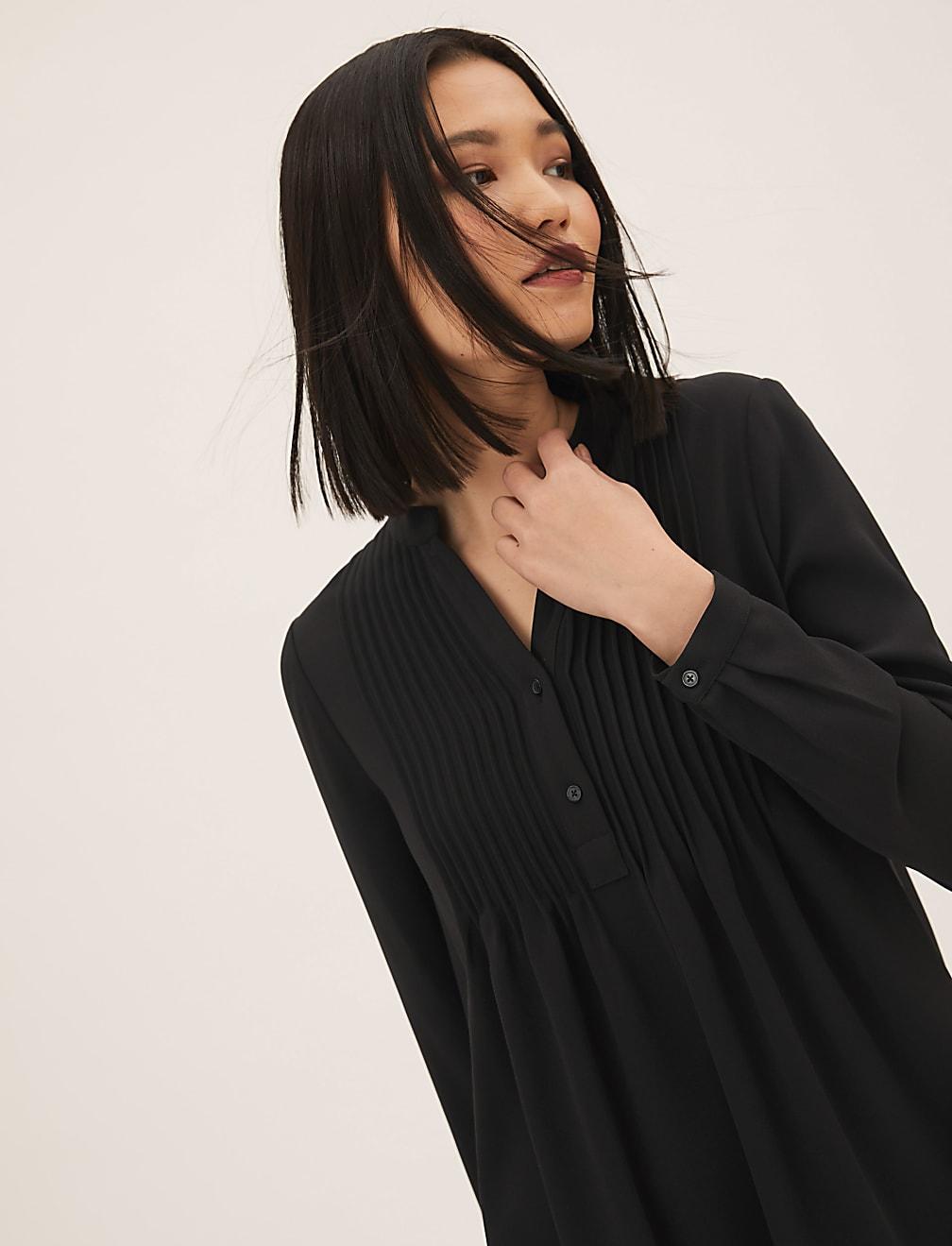 czarna koszula casual T43-4980-Y0