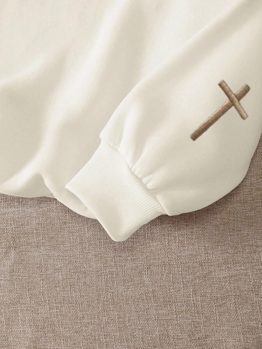 bluza okrągły dekolt haft