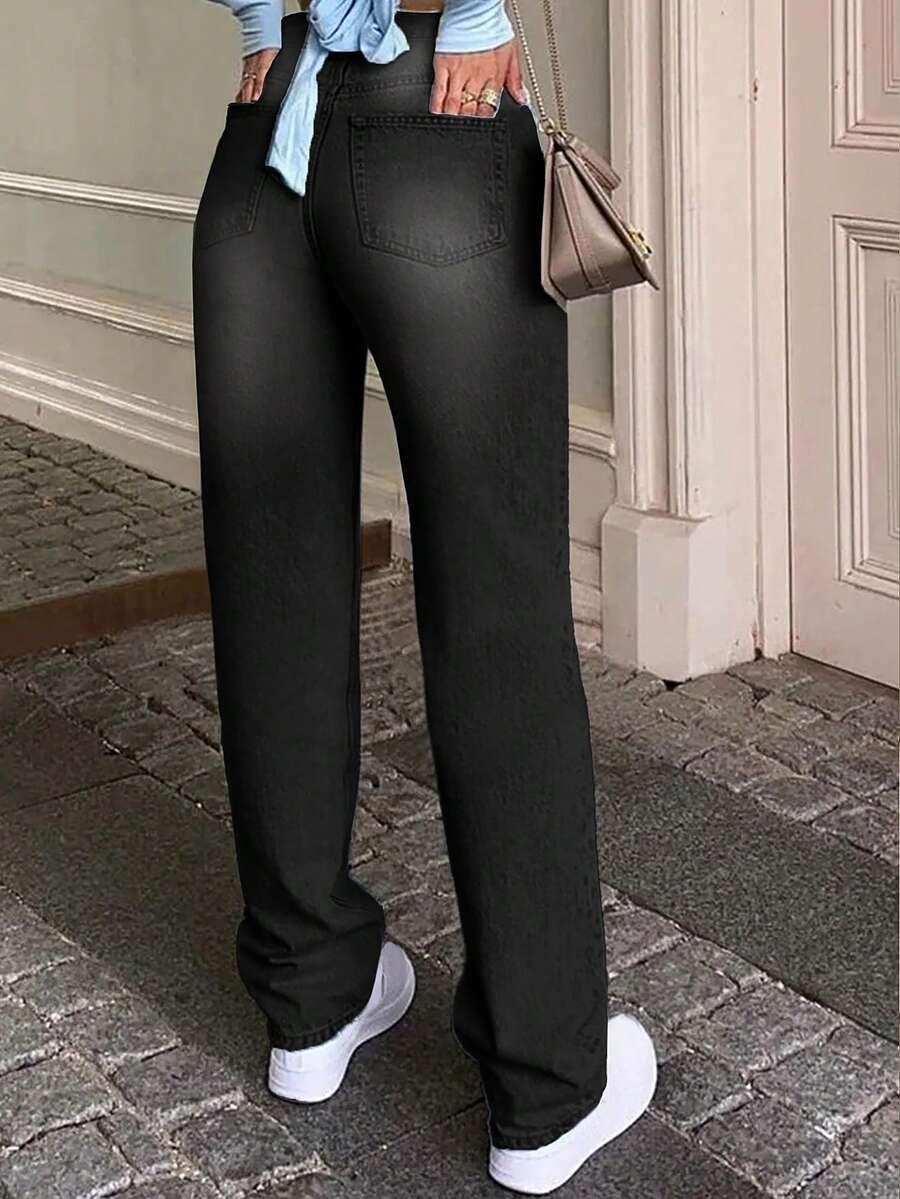 CZARNE SPODNIE JEANS