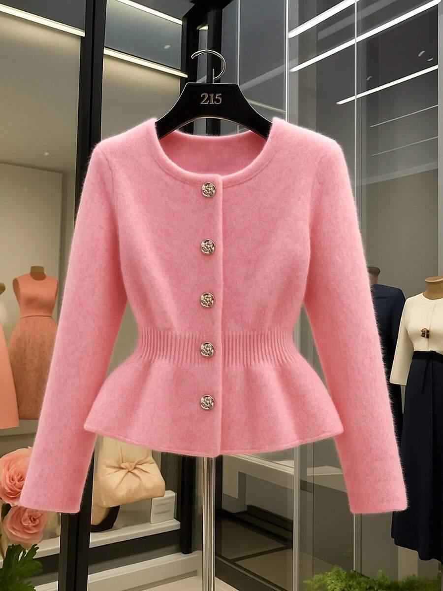 RÓŻOWY SWETER KARDIGAN