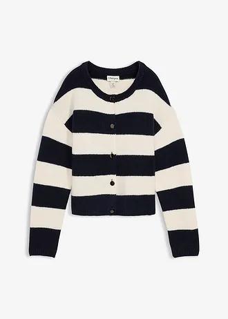 rozpinany sweter w paski